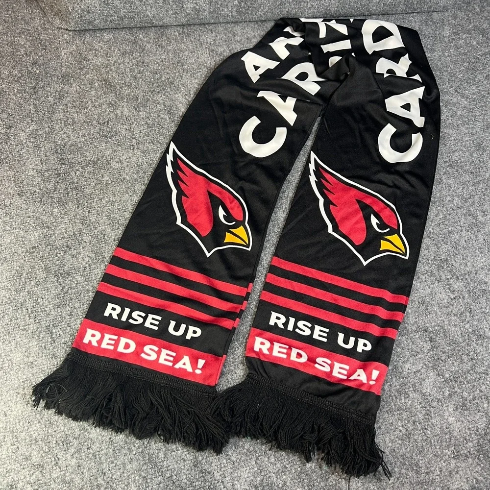 Rise‎ Up Red Sea! Arizona Cardinals Scarf Mens One Size Multicolor Fringe Edge